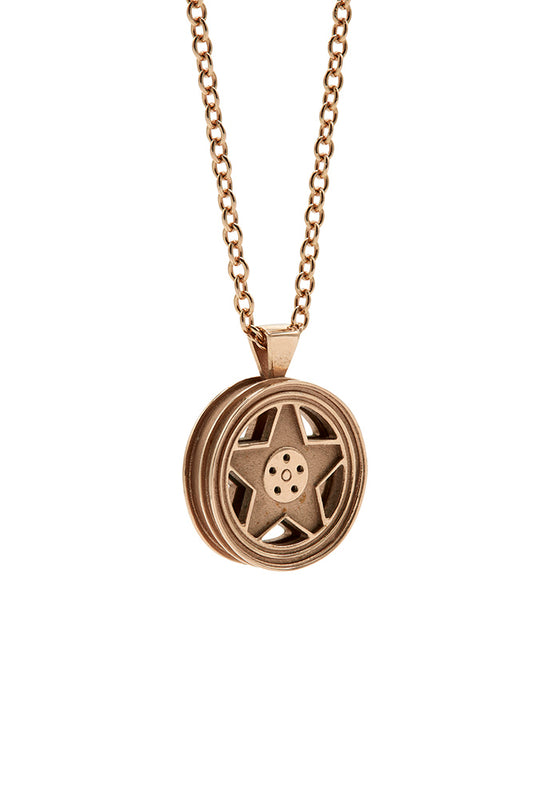 F40 Wheel Pendant in Rose Gold